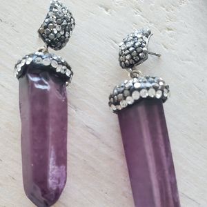 Devotionaluxe Purple Amethyst Earrings New!
